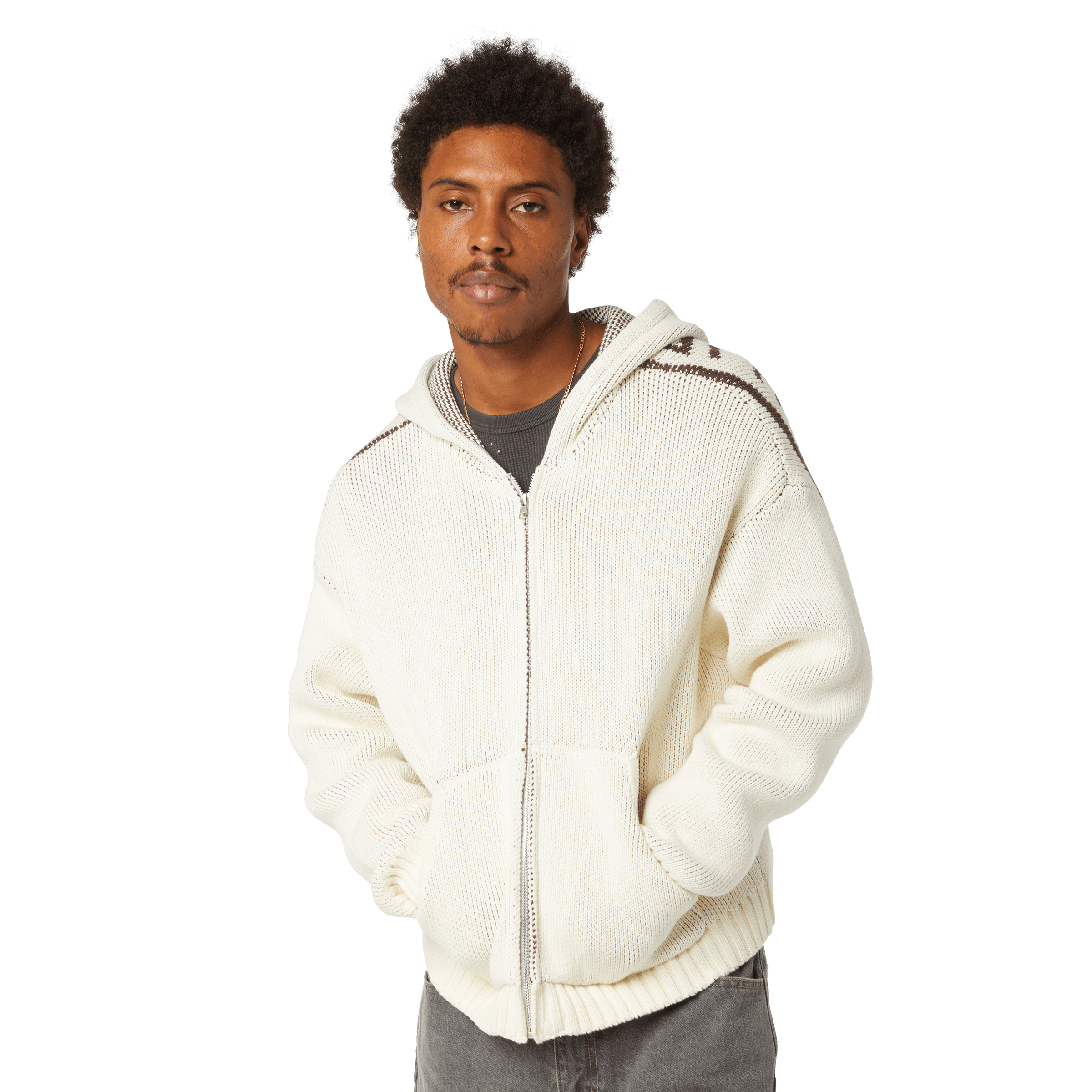 HUF Token Zip Hooded Sweater - Bleach - Kubanna