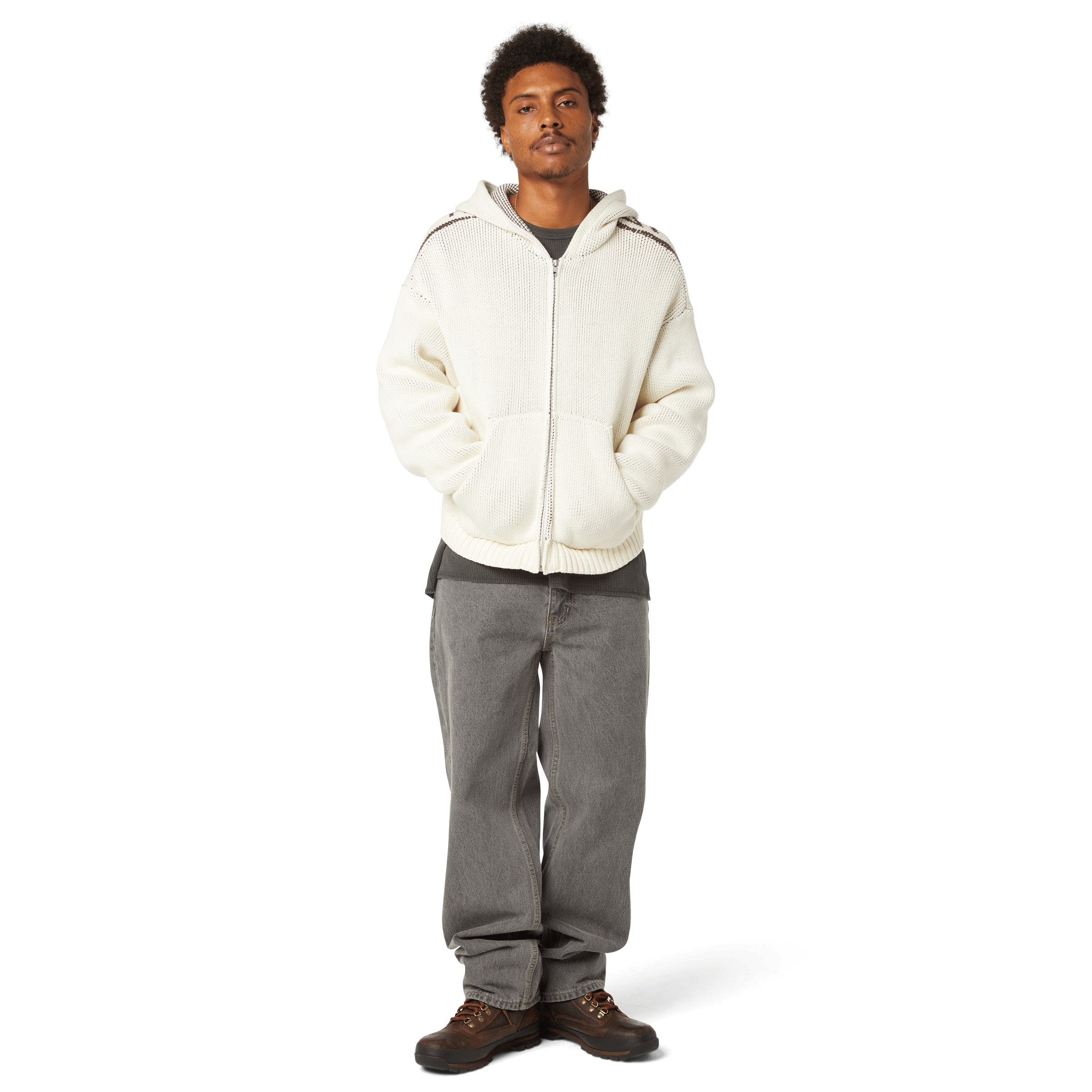 HUF Token Zip Hooded Sweater - Bleach - Kubanna