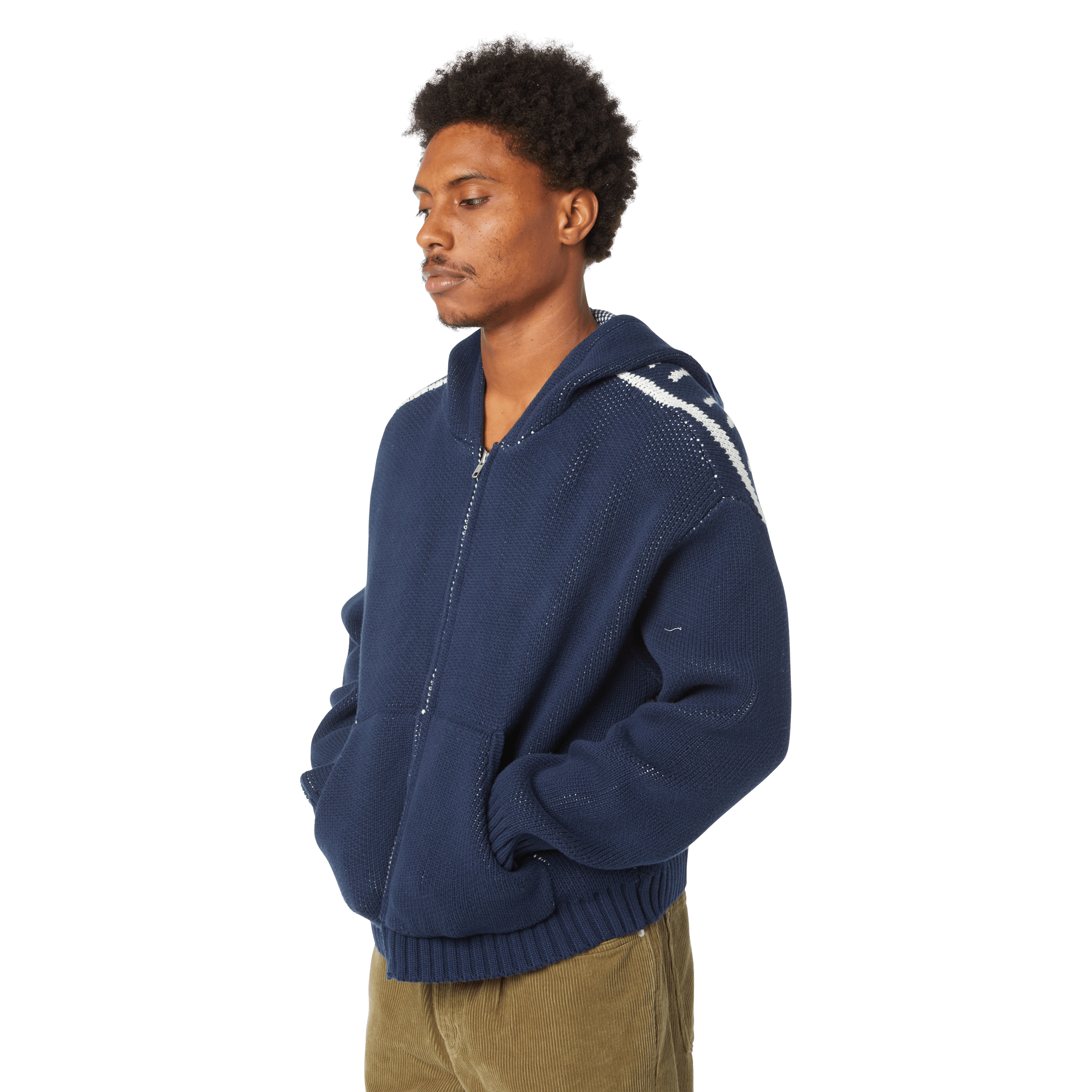 HUF Token Zip Hooded Sweater - Navy - Kubanna