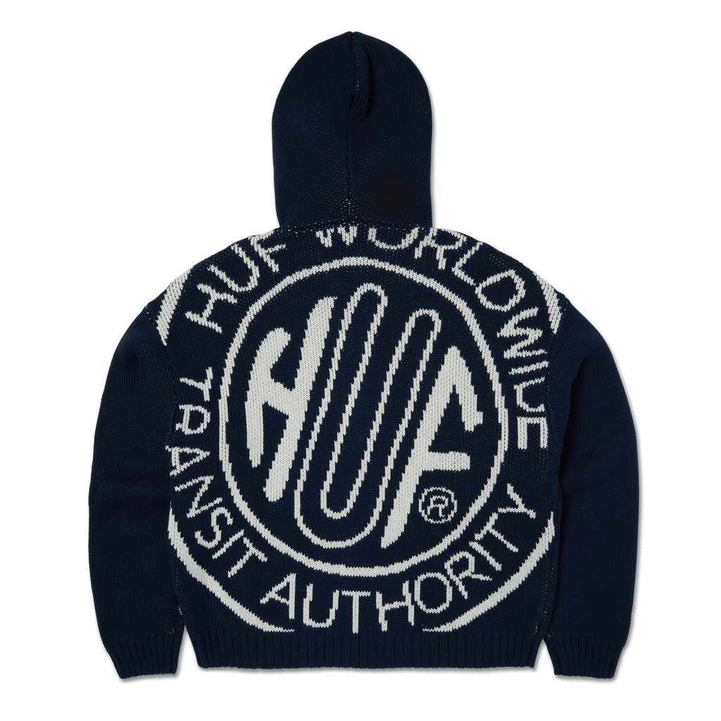 HUF Token Zip Hooded Sweater - Navy - Kubanna