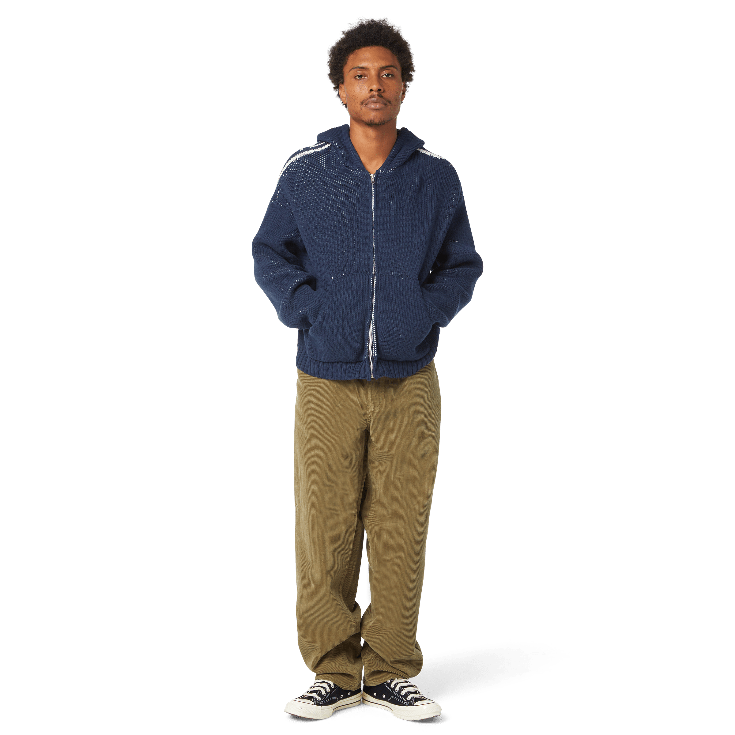 HUF Token Zip Hooded Sweater - Navy - Kubanna