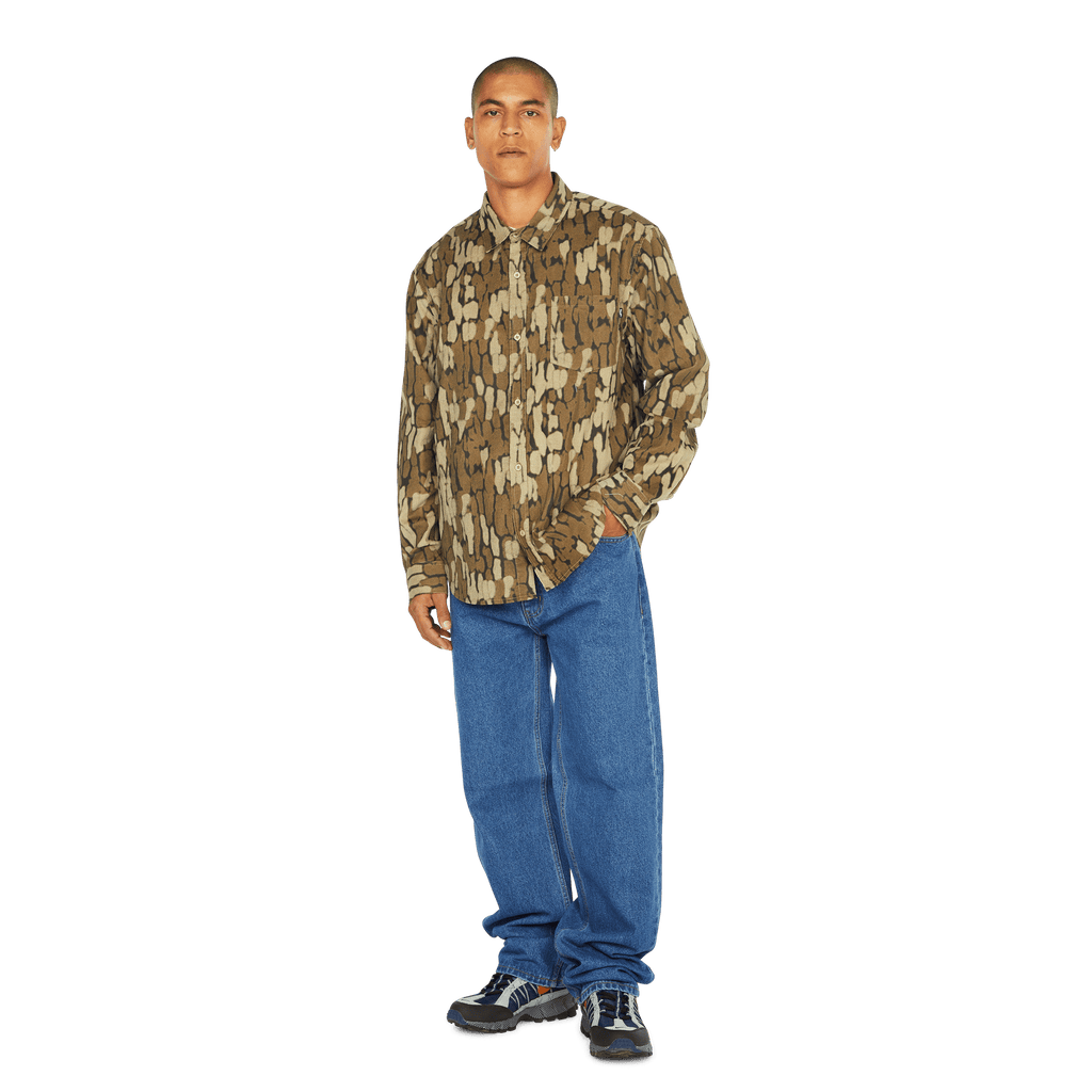 HUF Warped Camo Corduroy Shirt - Muted Camo - Kubanna
