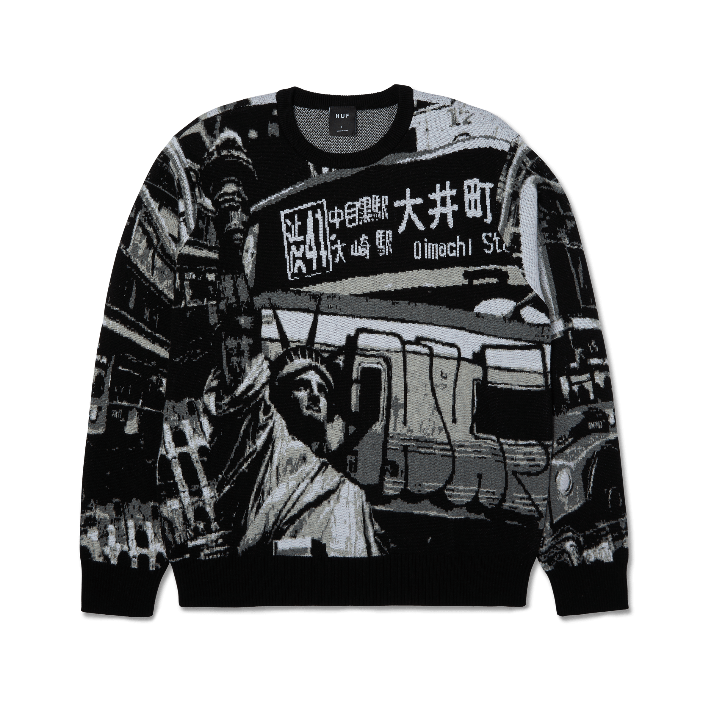 HUF Worldwide Commuter Sweater - Black - Kubanna