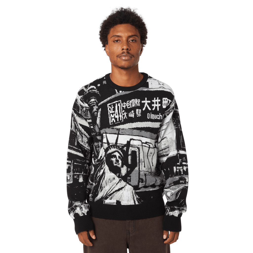 HUF Worldwide Commuter Sweater - Black - Kubanna