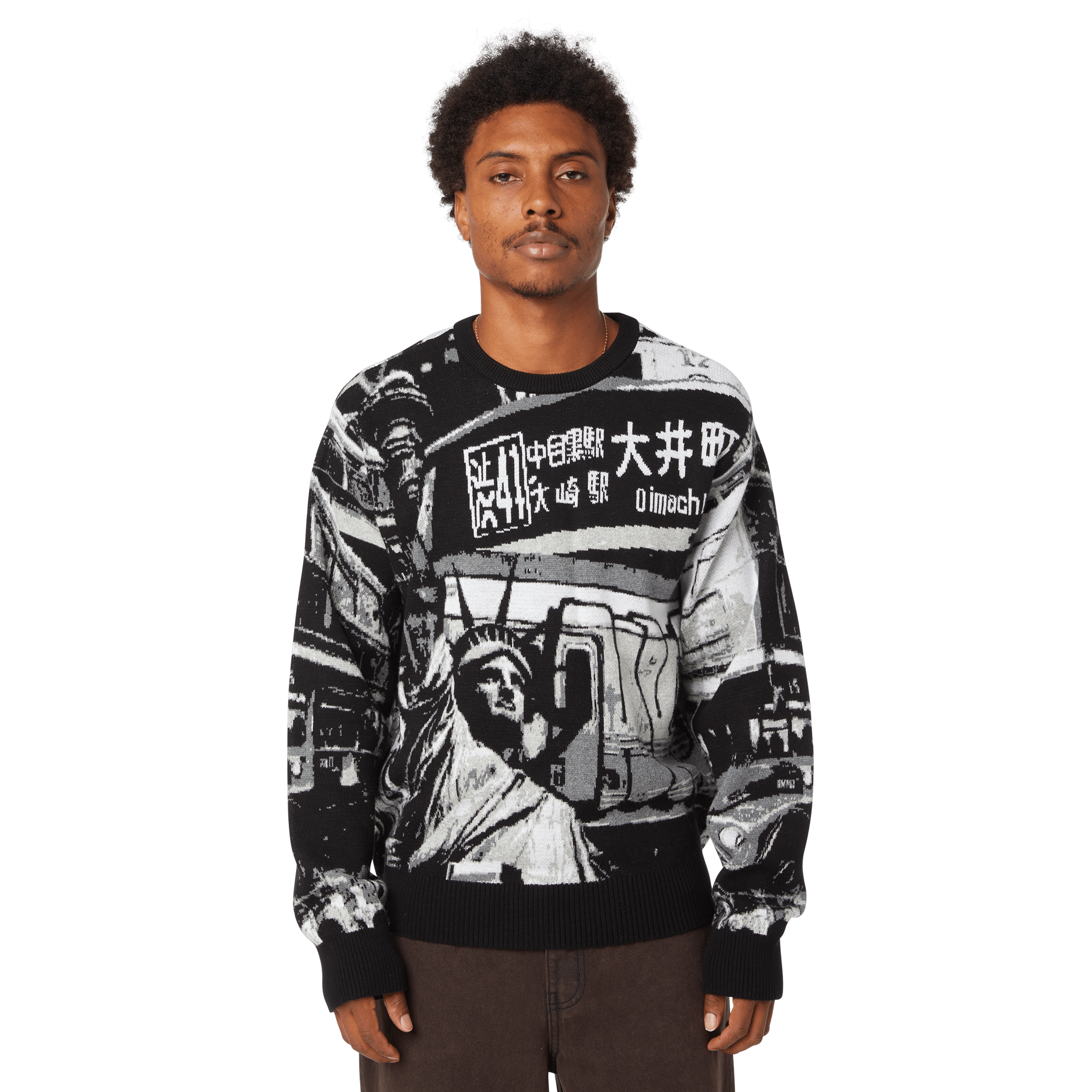 HUF Worldwide Commuter Sweater - Black - Kubanna