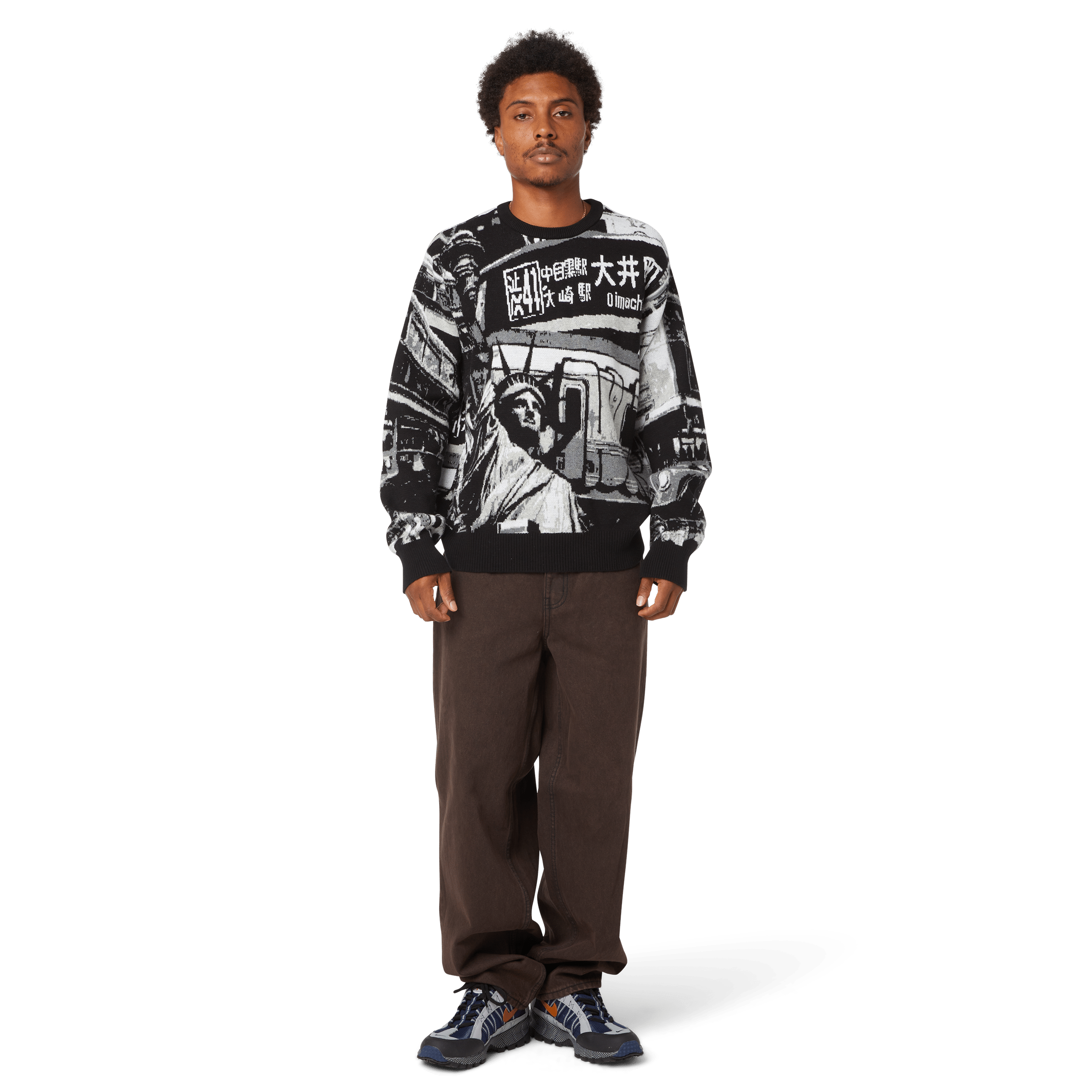 HUF Worldwide Commuter Sweater - Black - Kubanna