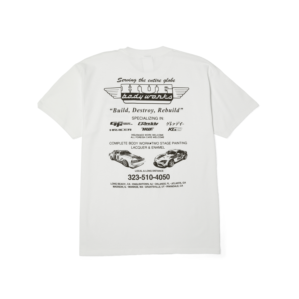HUF X Greddy Body Works T-shirt - White - Kubanna