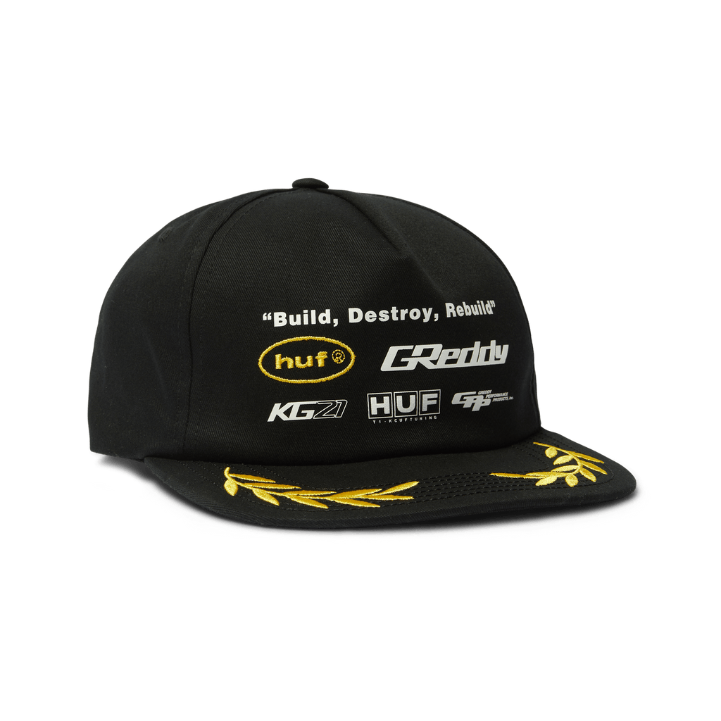 HUF X Greddy Team Snapback - Black - Kubanna