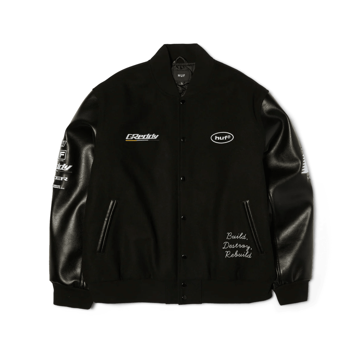HUF x Greddy Varsity Jacket - Black - Kubanna
