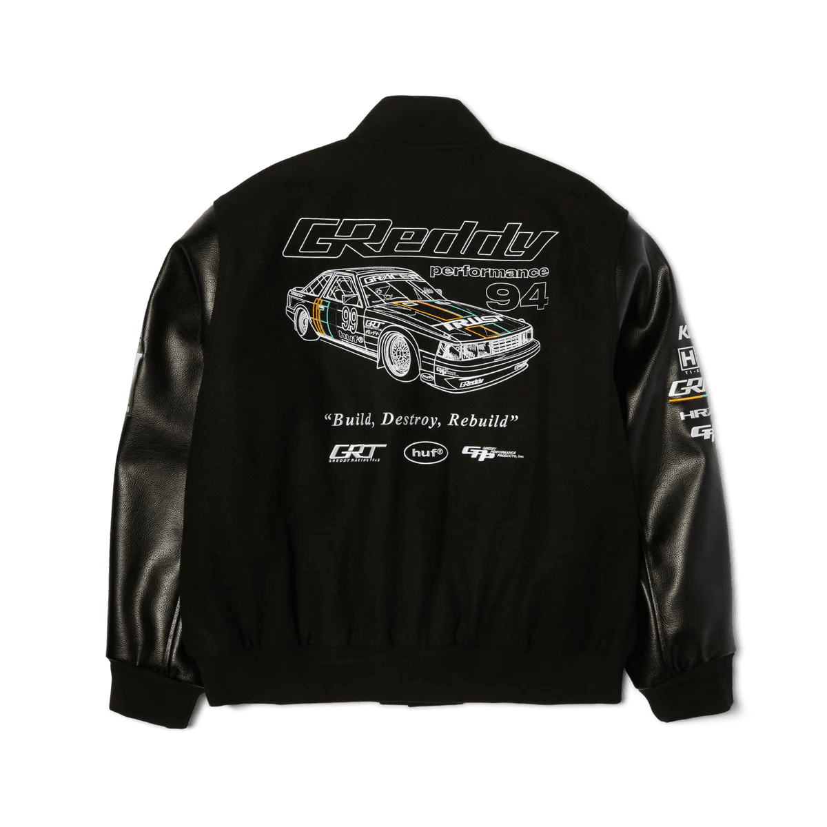 HUF x Greddy Varsity Jacket - Black - Kubanna