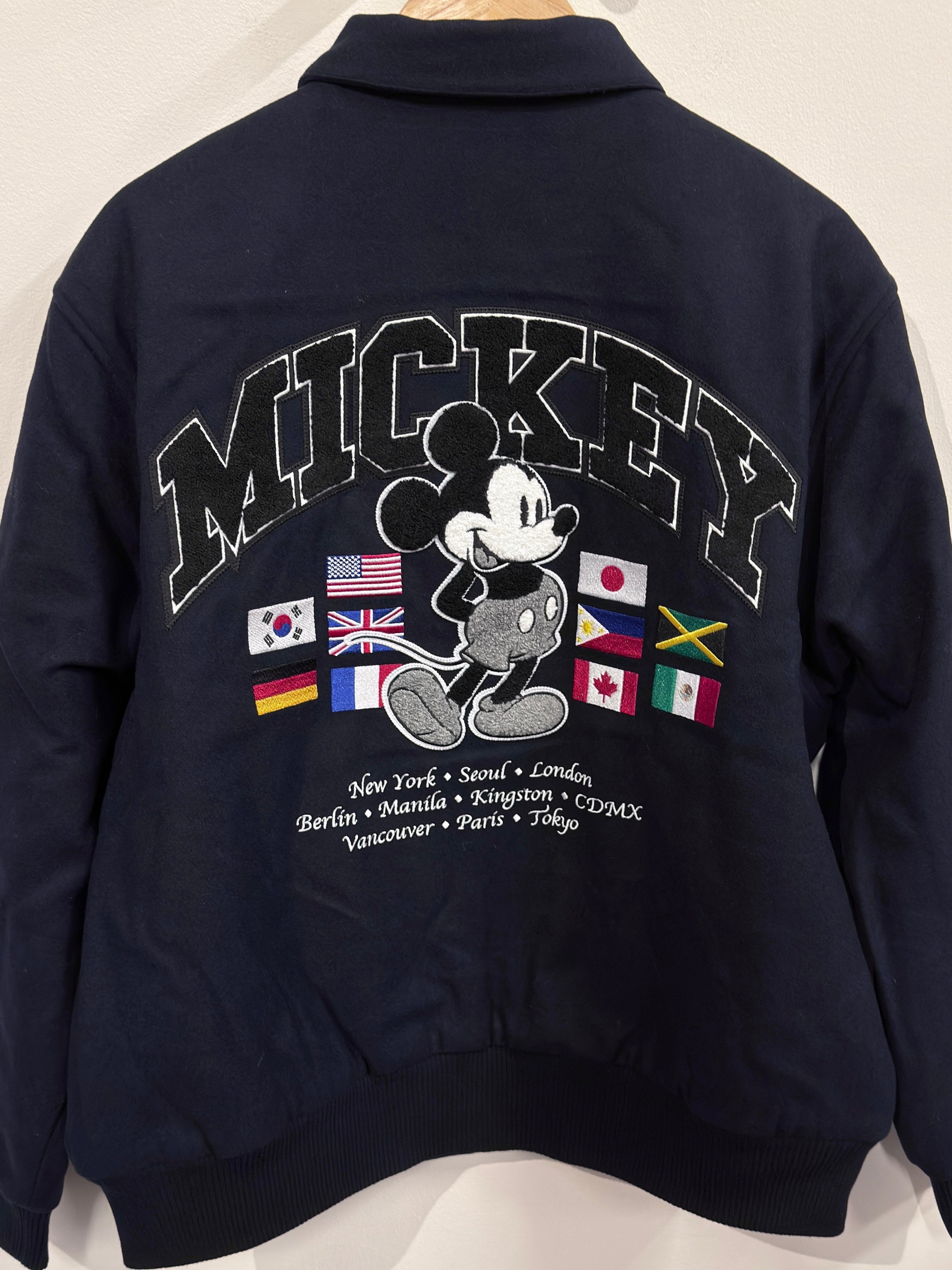 HUF X Mickey Mouse Worldwide Tour Varsity Jacket - Navy - Kubanna