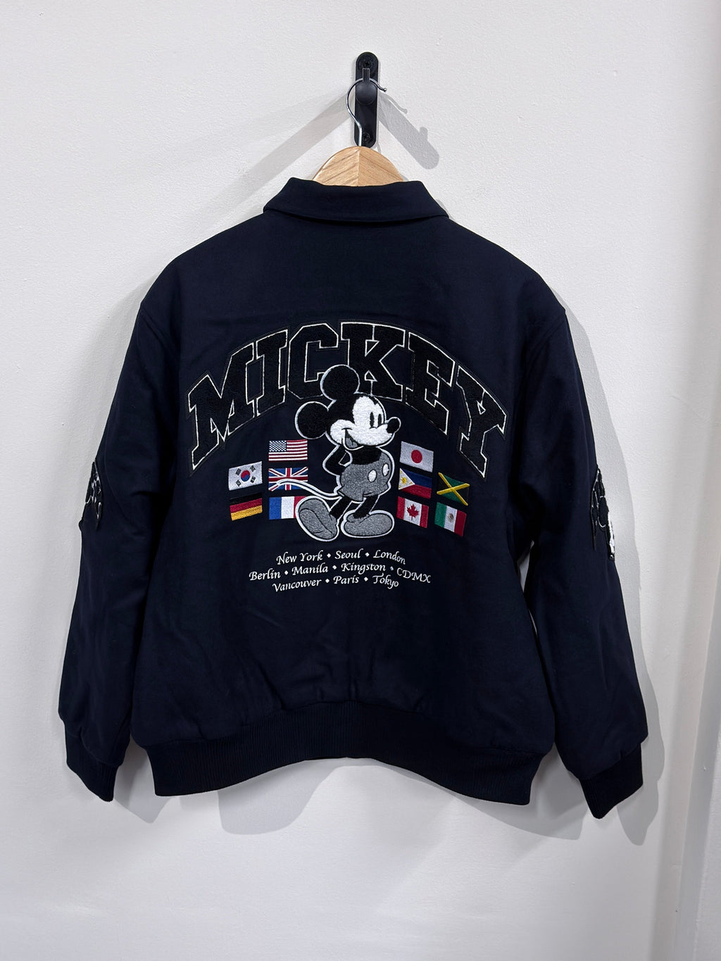 HUF X Mickey Mouse Worldwide Tour Varsity Jacket - Navy - Kubanna