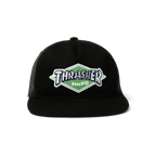 HUF X Thrasher Logo Twill Trucker Hat - Black - Kubanna