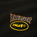 HUF X Thrasher Meltdown Heavyweight Hoodie - Washed Black - Kubanna