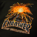 HUF X Thrasher Meltdown Heavyweight Hoodie - Washed Black - Kubanna