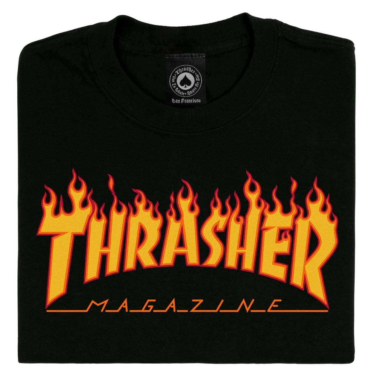 Thrasher Flame T-Shirt  - Black