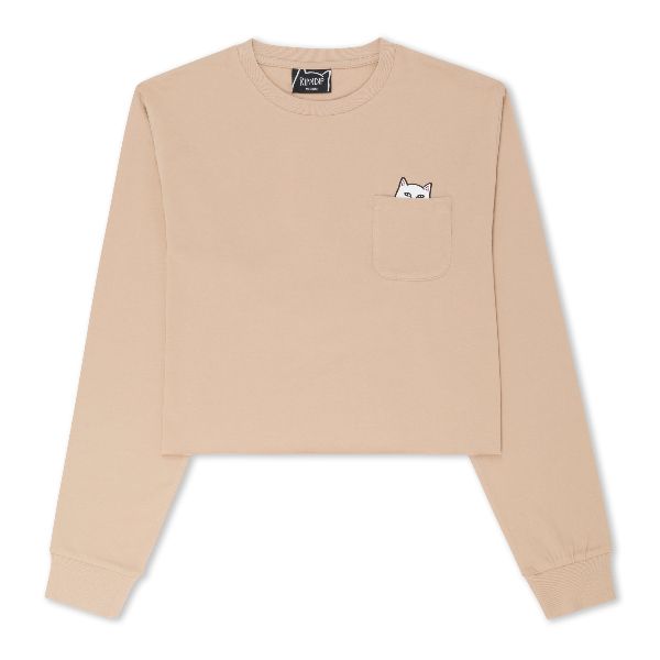 RIPNDIP LORD NERMAL CROPPED POCKET LONG SLEEVE BEIGE