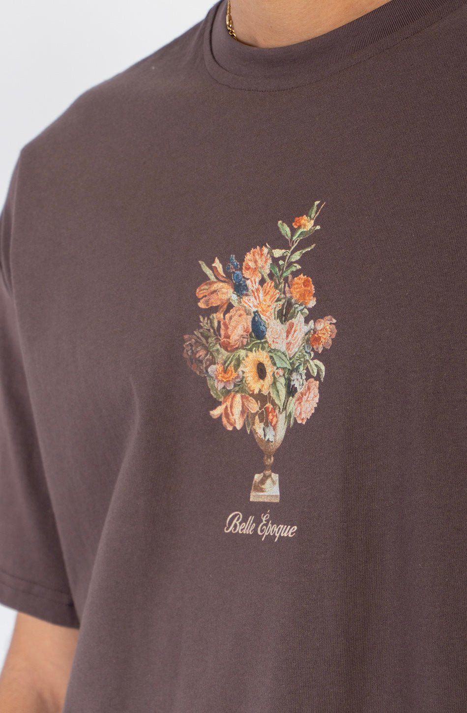 Kaotiko | Bouquet Cropped T-shirt - Brown - Kubanna