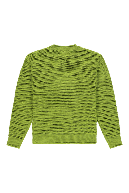 The New Originals Open Knit Crewneck Light Slub - Lime Punch