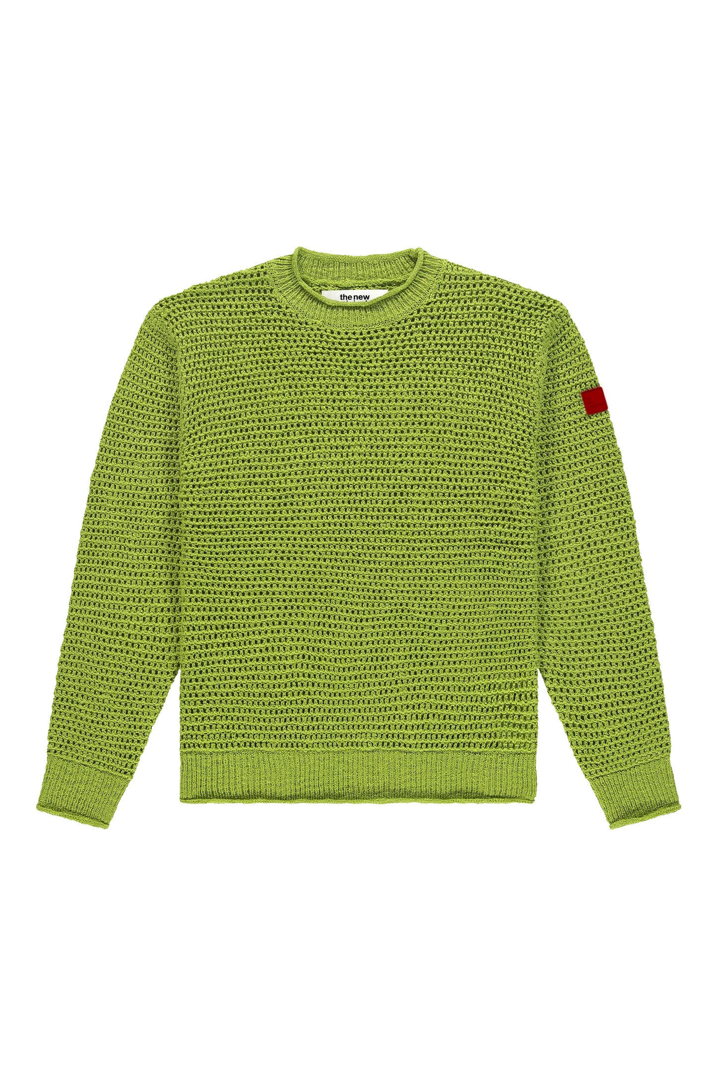 The New Originals Open Knit Crewneck Light Slub - Lime Punch