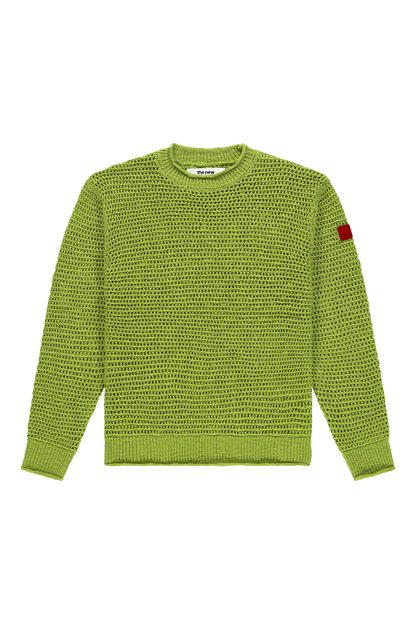 The New Originals Open Knit Crewneck Light Slub - Lime Punch