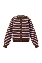 Knitted cardigan Stripes - Brown/Pink - Kubanna