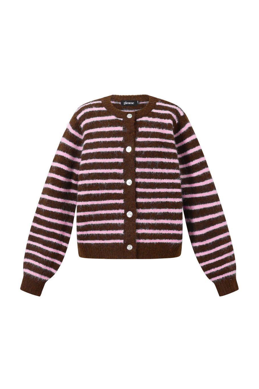 Knitted cardigan Stripes - Brown/Pink - Kubanna