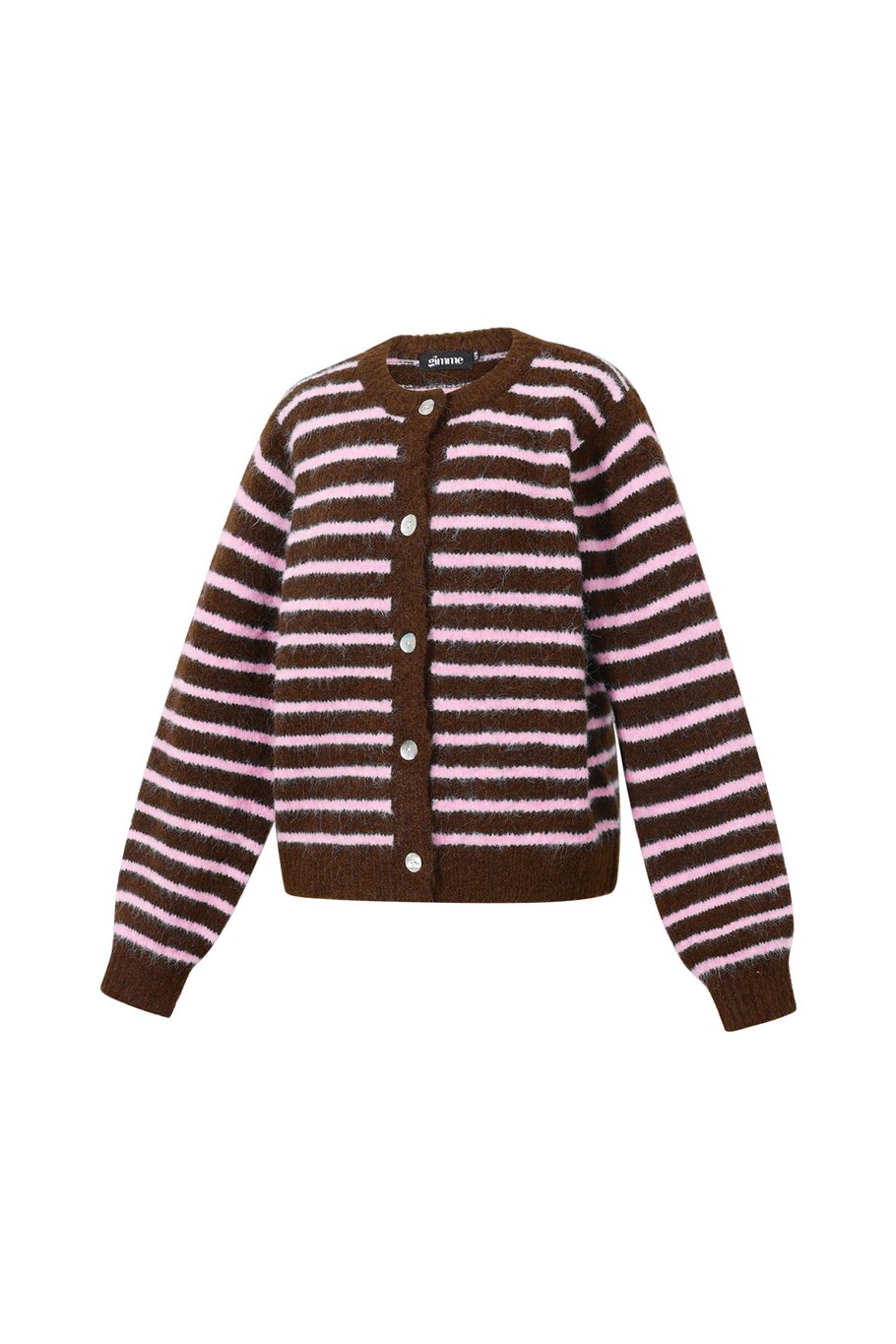 Knitted cardigan Stripes - Brown/Pink - Kubanna