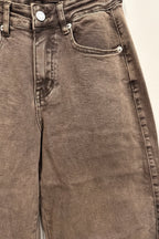 Laulia Barrel Mid Waist Jeans - Brown - Kubanna
