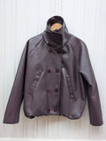 Lichi Faux Leather Jacket - Eggplant - Kubanna