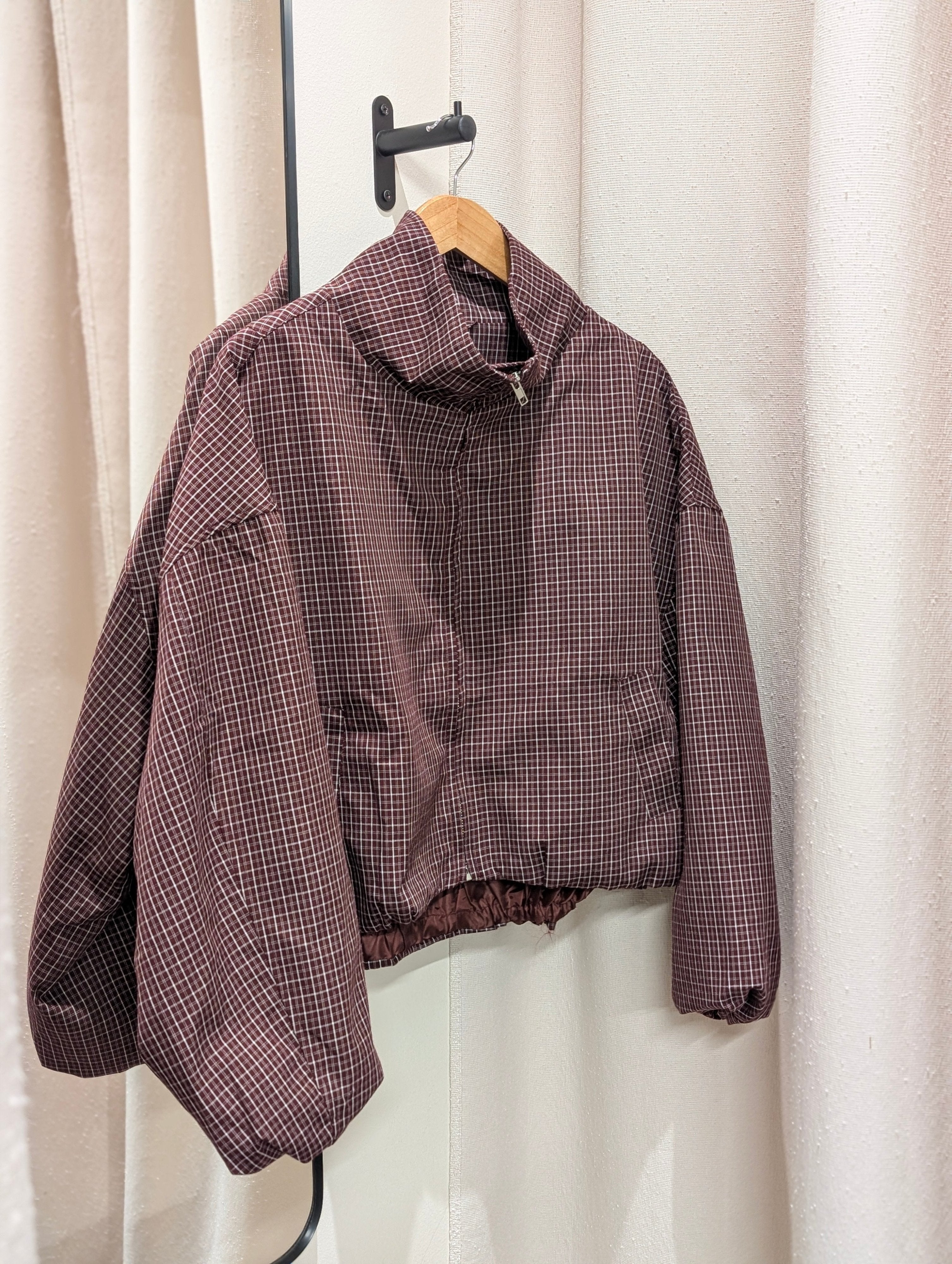 Noa Checkered Jacket - Bordeaux - Kubanna