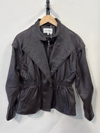 Nora Faux Leather Jacket - Brown - Kubanna