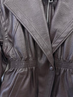Nora Faux Leather Jacket - Brown - Kubanna