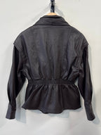Nora Faux Leather Jacket - Brown - Kubanna