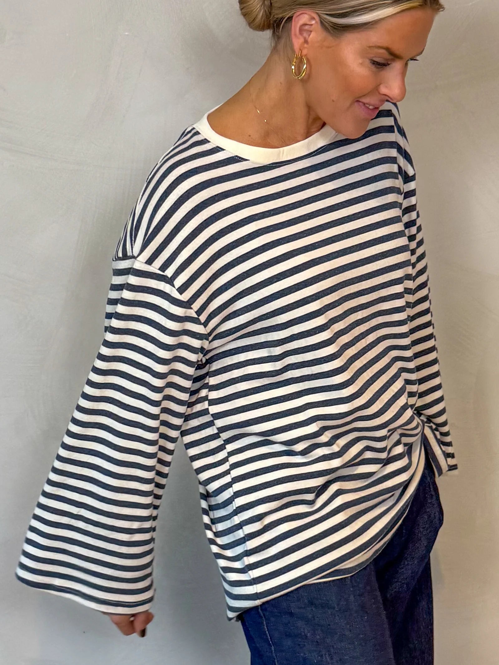 Not A Label Anna Striped Longsleeve - Blue/White - Kubanna