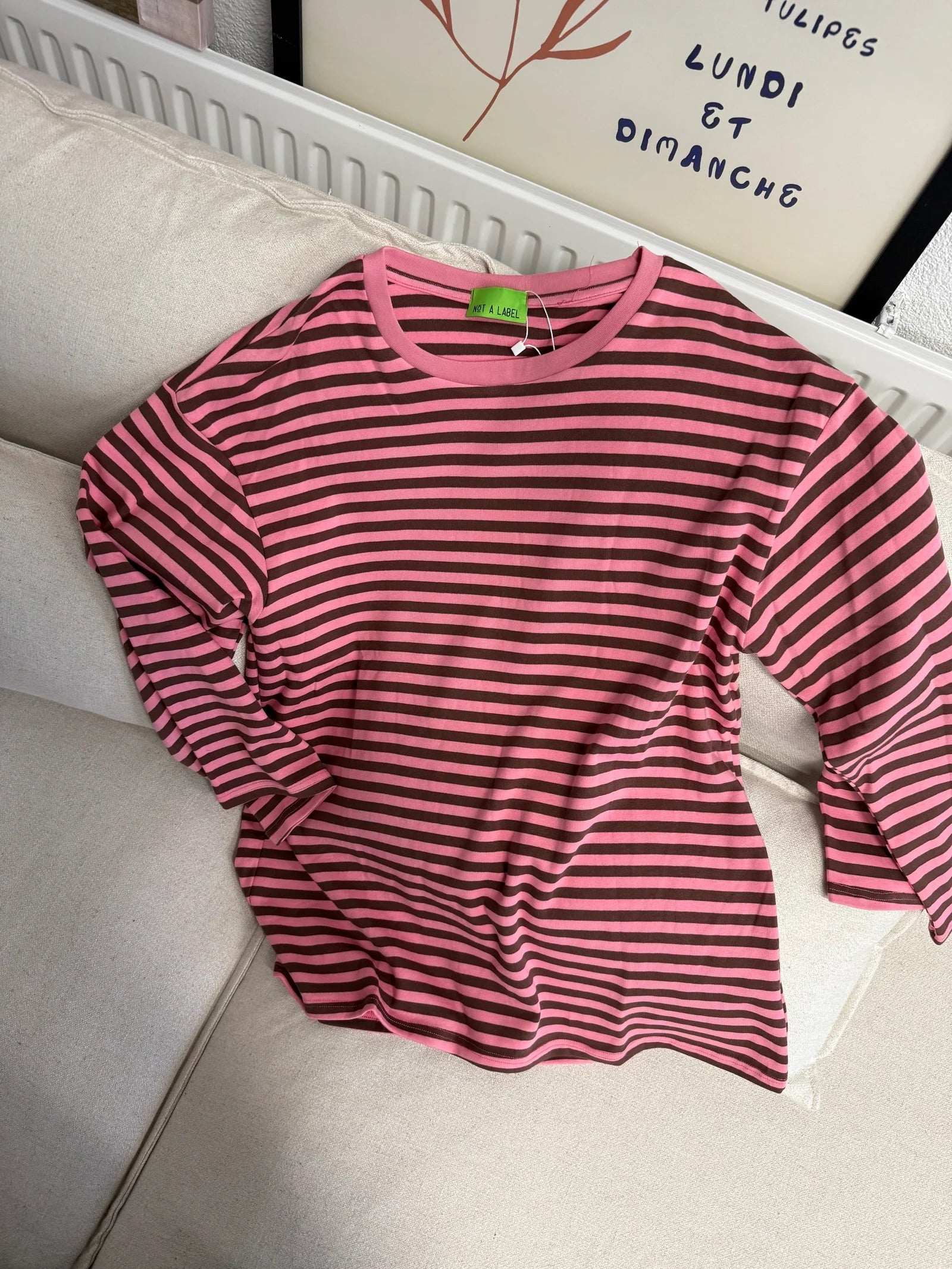 Not a label Anna Striped Longsleeve - Brown/Pink - Kubanna