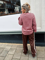 Not a label Anna Striped Longsleeve - Brown/Pink - Kubanna