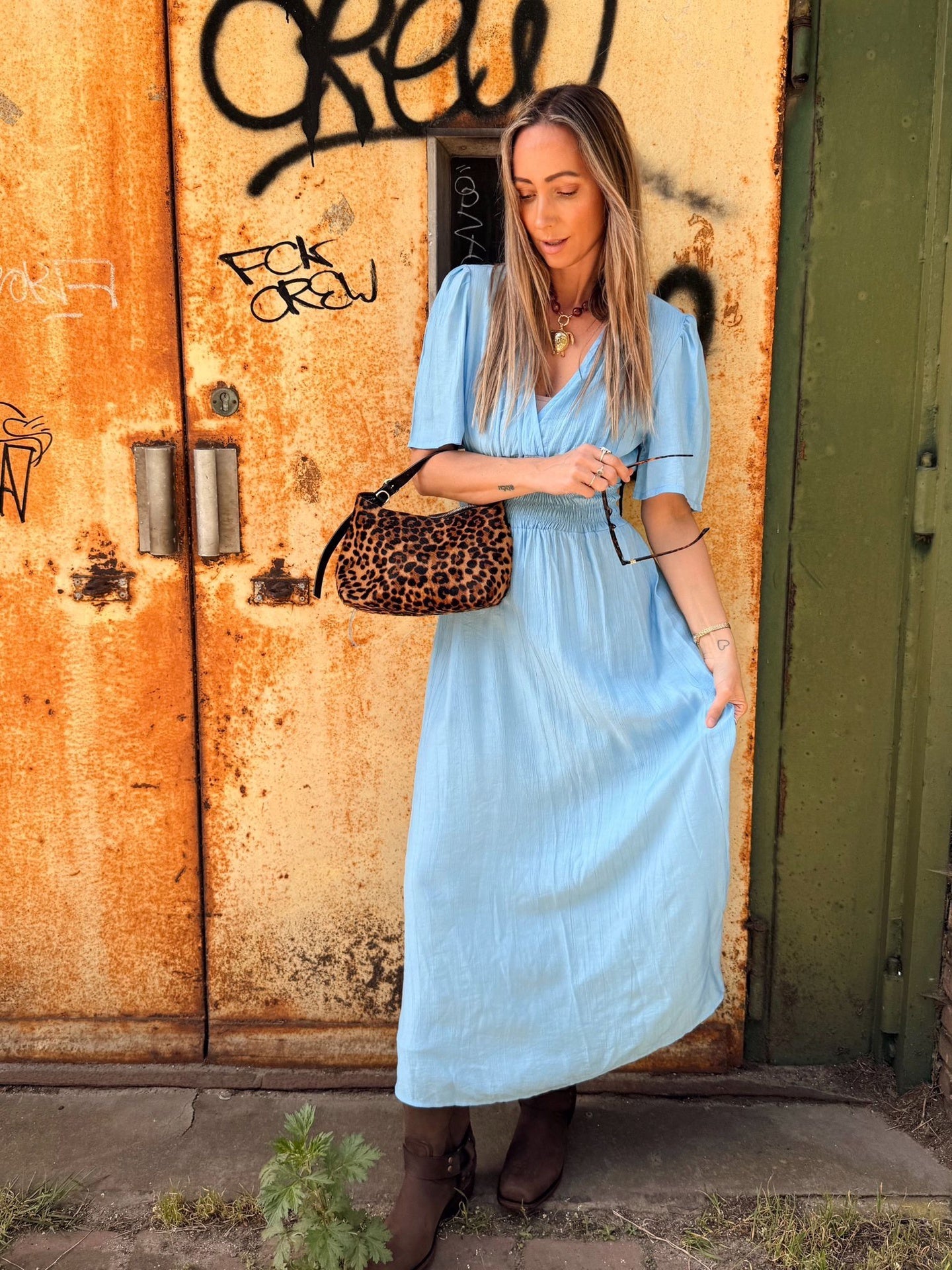 Not A Label | Daizy Summer Dress - Blue - Kubanna