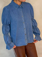 Not a label Ginny jeans blouse - Medium Blue - Kubanna