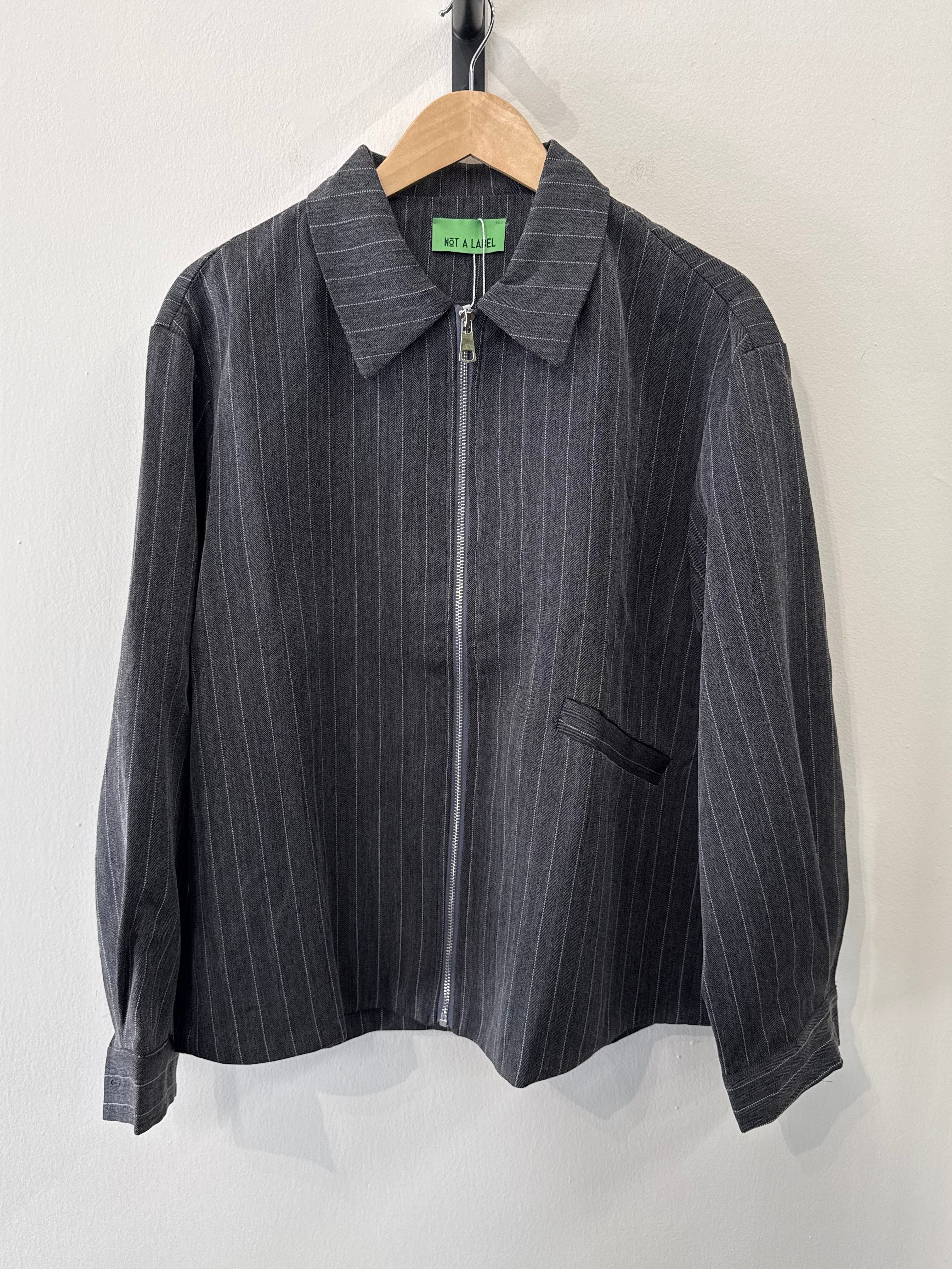 Not A Label | Parker Jacket - Grey Pinstripe - Kubanna