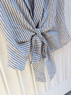 Not A Label Ronny Striped Blouse - Blue - Kubanna