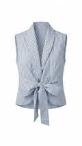 Not A Label Ronny Striped Blouse - Blue Striped - Kubanna