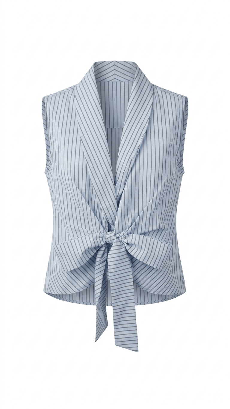 Not A Label Ronny Striped Blouse - Blue Striped - Kubanna