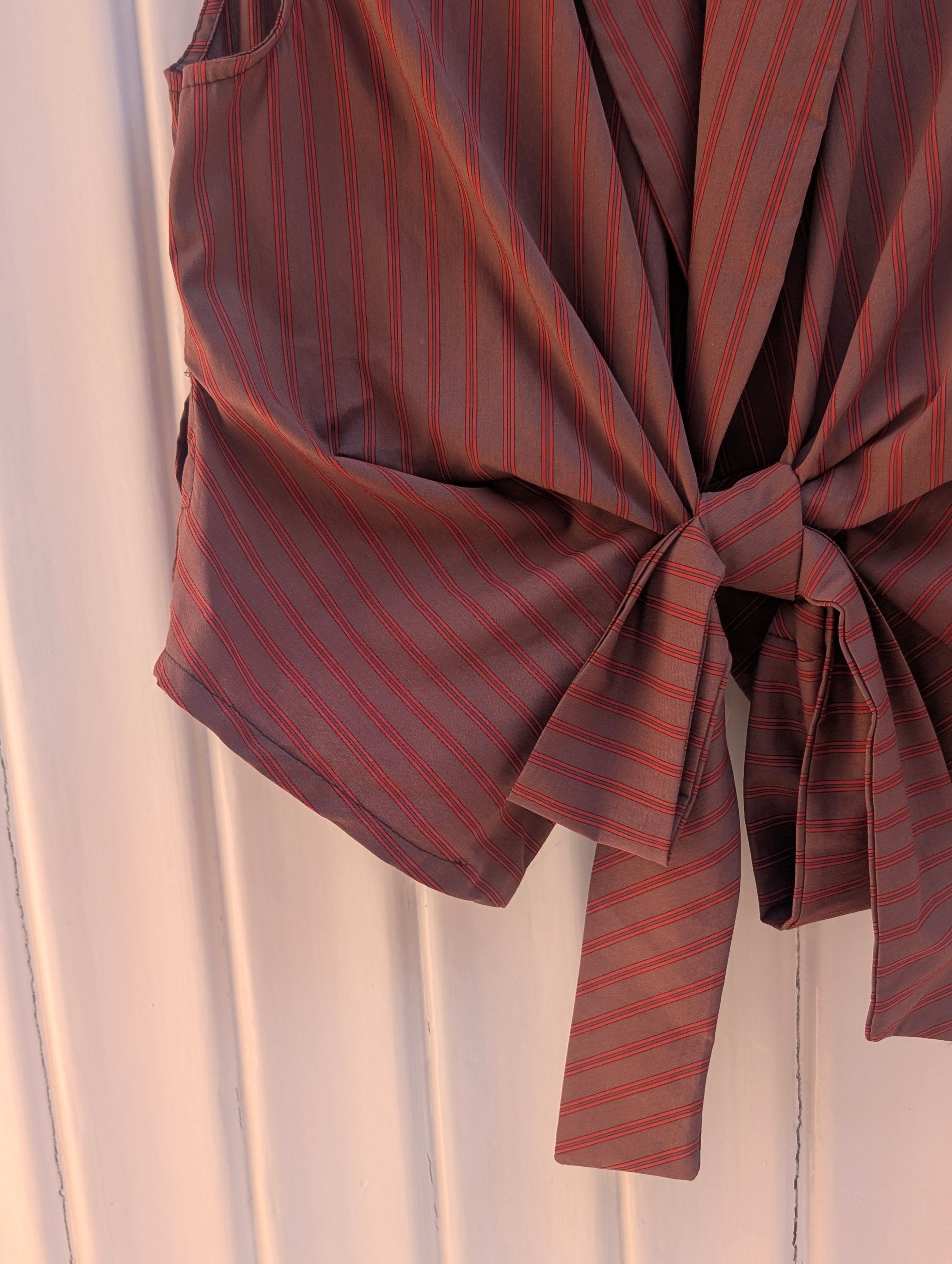 Not A Label Ronny Striped Blouse - Brown/Rust - Kubanna