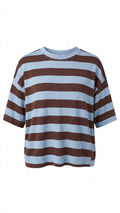 Not A Label Simmy T-shirt - Blue/Brown Striped - Kubanna