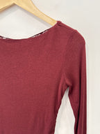 Not A Label | Stevie Lace Top - Bordeaux - Kubanna