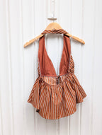 Pinstripe Halter Top - Cinnamon - Kubanna
