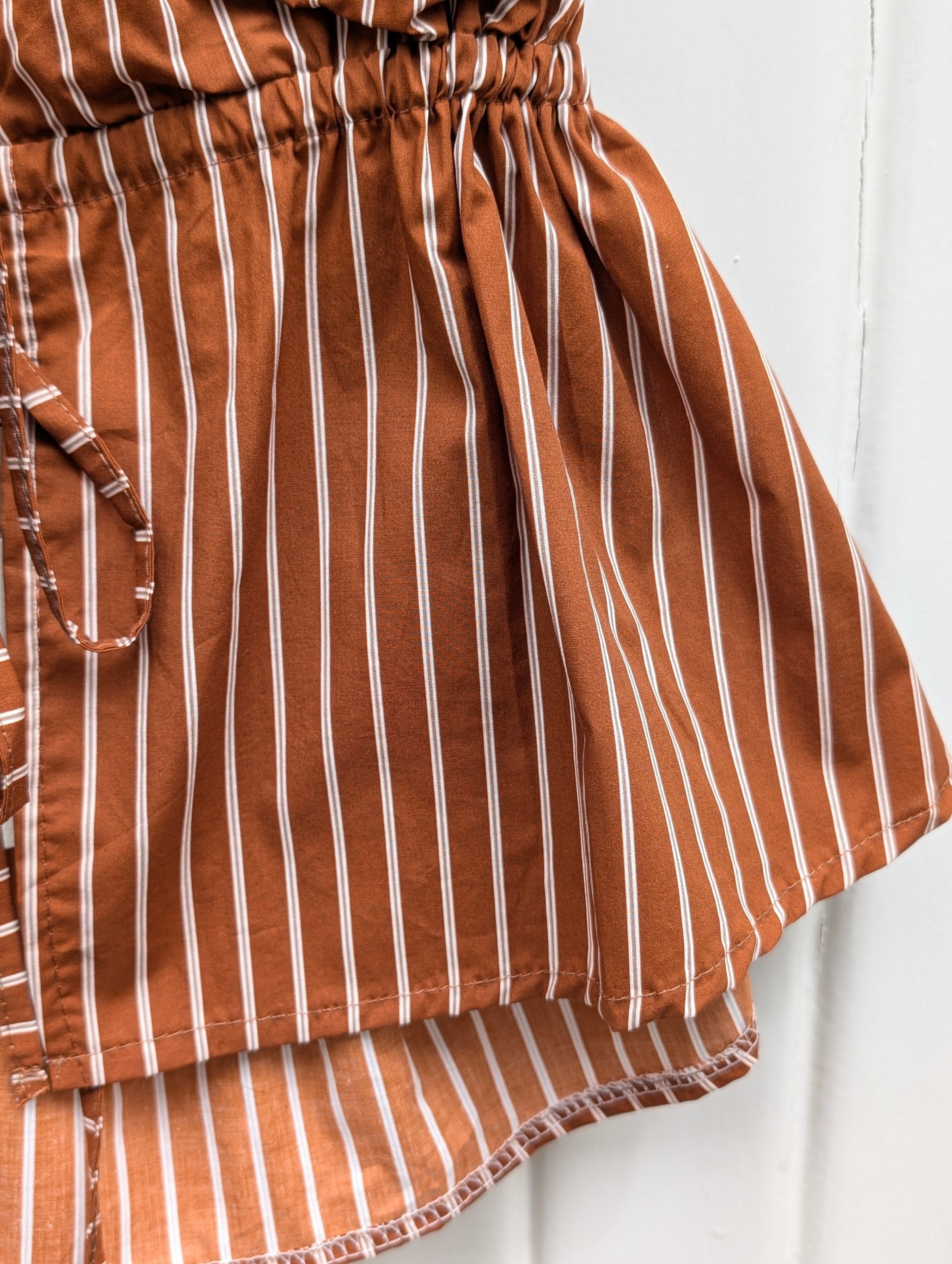 Pinstripe Halter Top - Cinnamon - Kubanna