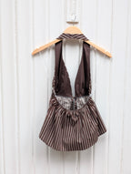 Pinstripe Halter Top - Espresso - Kubanna