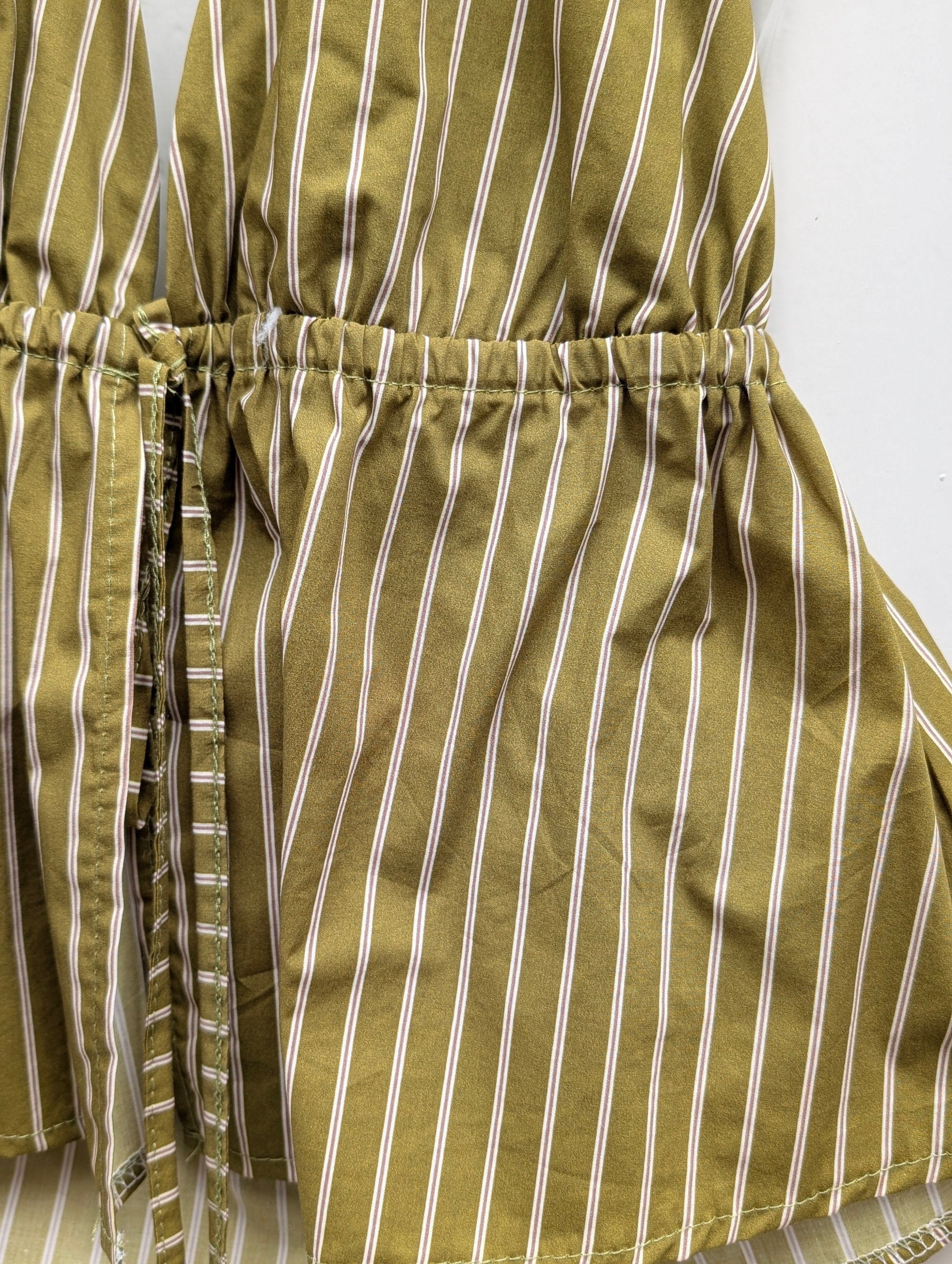Pinstripe Halter Top - Olive - Kubanna